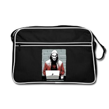 Anonymous Hacker - Retro Bag - black/white - Front