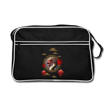Bonne année du Dragon Chinois - Sac Retro - noir/blanc - Devant