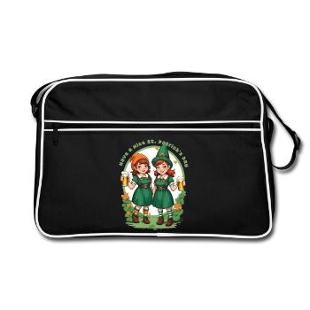Bonne fête de la Saint-Patrick - Sac Retro - noir/blanc - Devant