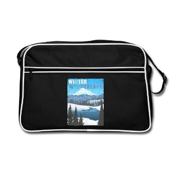 Winter Wonderland - public domain modificated - Retro Bag - black/white - Front