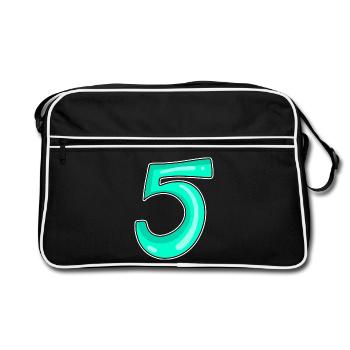 5 Motif de numéro de numéro - Sac Retro - noir/blanc - Devant