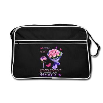 Just say thank you. - Retro Bag - black/white - Front