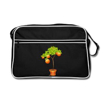 Petit oranger en pot de fleurs - Sac Retro - noir/blanc - Devant