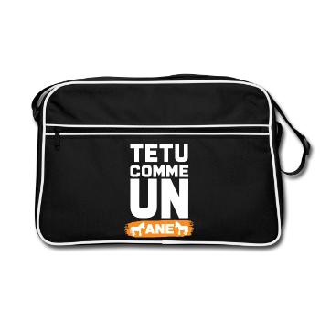 TEXT LIKE A DONKEY - Retro Bag - black/white - Front