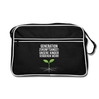 Generation Zukunftsangst - Retro Tasche - Schwarz/Weiß - Vorne