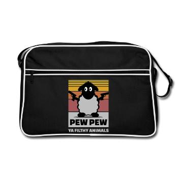 Gangster Schaf - Retro Tasche - Schwarz/Weiß - Vorne