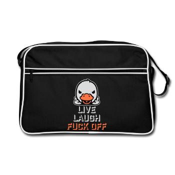 Goose Live Laugh Duck Off Sunglasses Middle Finger - Retro Bag - black/white - Front