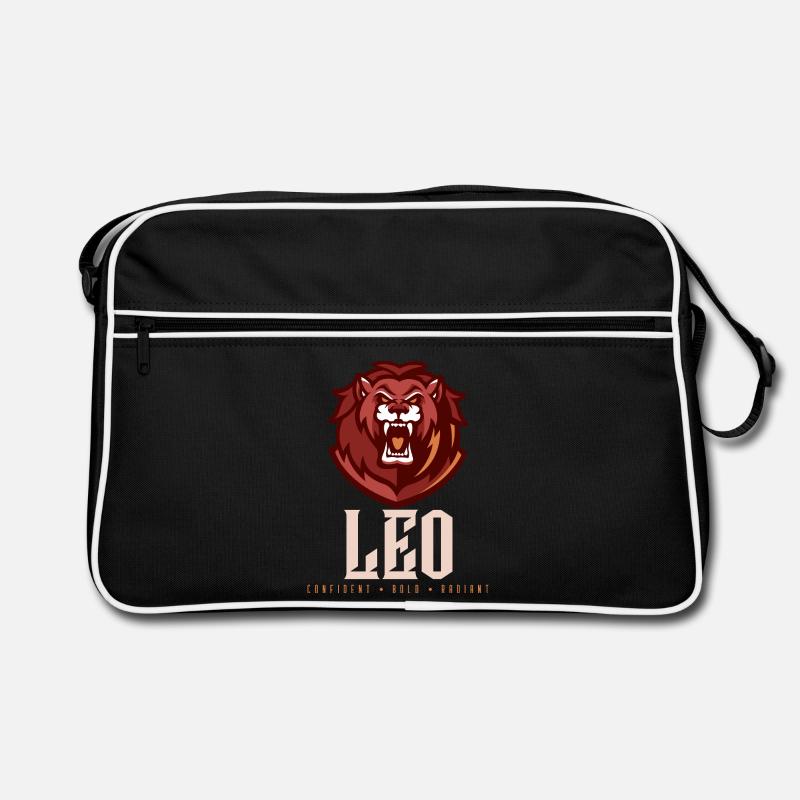 Löwe - Retro Tasche - Schwarz/Weiß