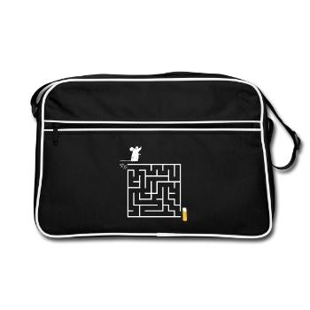 Karneval Maus Kölsch Köln Alaaf Kostüm Lustig Spaß - Retro Tasche - Schwarz/Weiß - Vorne
