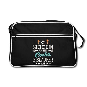 So sieht ein richtig cooler Eisläufer aus - Retro Tasche - Schwarz/Weiß - Vorne