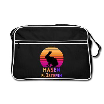 Hase Flüsterin - Retro Tasche - Schwarz/Weiß - Vorne