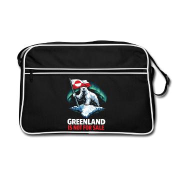 Drapeau de l’ours du Groenland Non à vendre - Sac Retro - noir/blanc - Devant