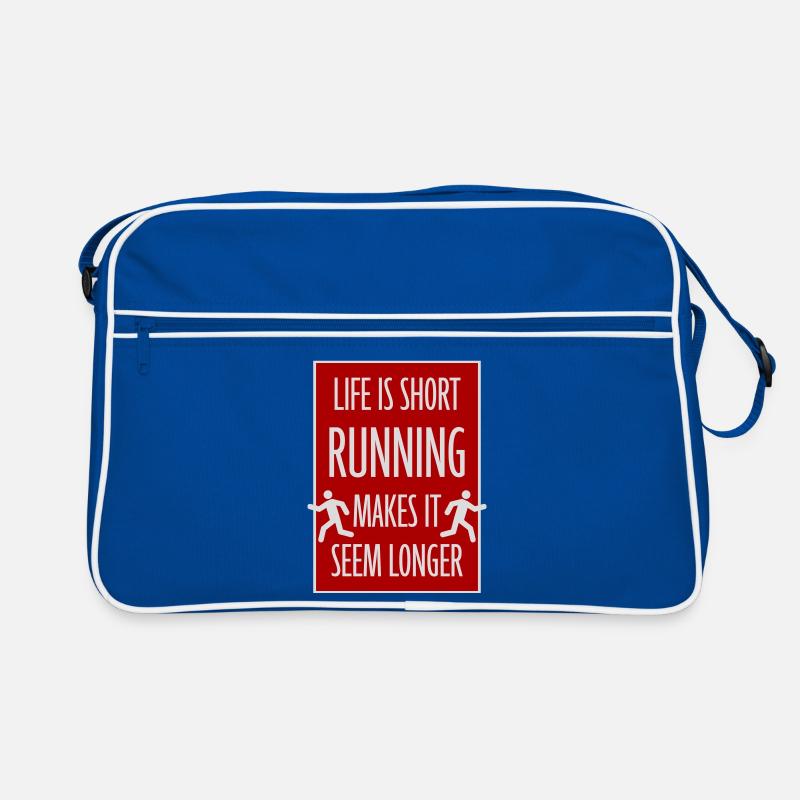 Life Is Short Running Makes It Seem Longer Funny Retro Bag