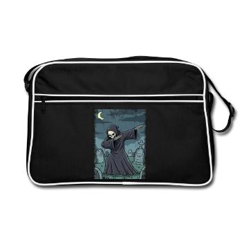 Grim Reaper in the nocturnal graveyard - Retro Bag - black/white - Front
