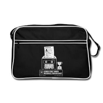 Leider fehlt maschinelle Menschlichkeit - Retro Tasche - Schwarz/Weiß - Vorne
