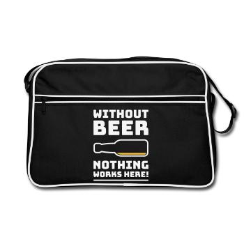 Sans bière, rien ne marche ici ! (BEVENT DU NÉGATIF 2C) - Sac Retro - noir/blanc - Devant