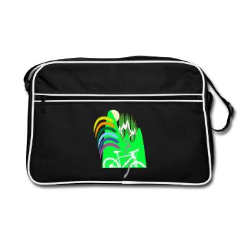Cycle path mountains rainbow - Retro Bag - black/white - Front