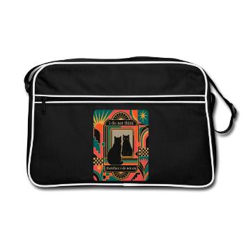 Funny Retro Art Deco Black Cat Philosophy - Retro Bag - black/white - Front