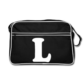 Large L Style Print | Point L | L Logo - Retro Bag - black/white - Front