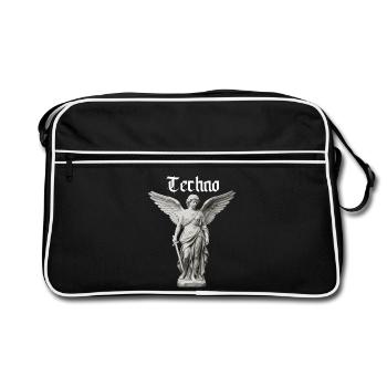 Techno Angel Gothic Statue Motif - Retro Bag - black/white - Front