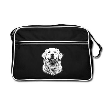 Portrait des Pyrénées Chien de montagne des Pyrénées Chiens - Sac Retro - noir/blanc - Devant