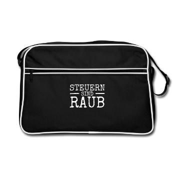 Steuern Sind Raub & Diebstahl Taxation Is Theft - Retro Tasche - Schwarz/Weiß - Vorne
