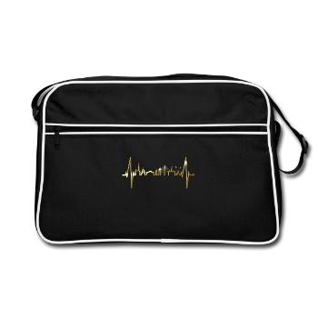Copenhagen Skyline Heartbeat Denmark Love Hygge - Retro Bag - black/white - Front