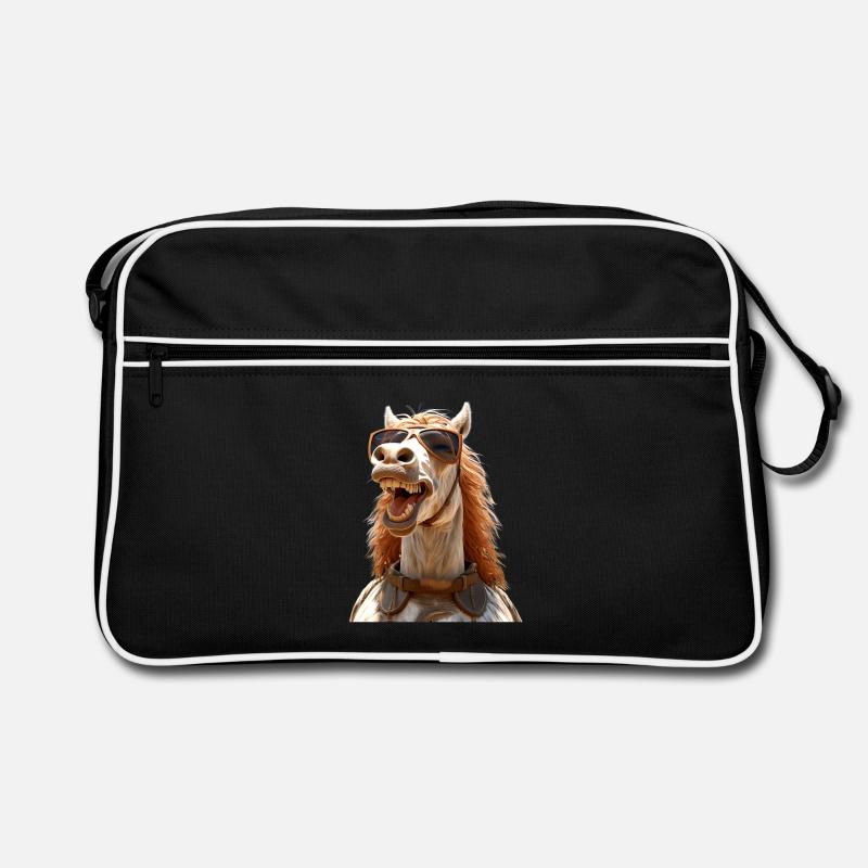 Pferd Pferdemädchen Reiterin Pony Stall Pferde Retro Tasche