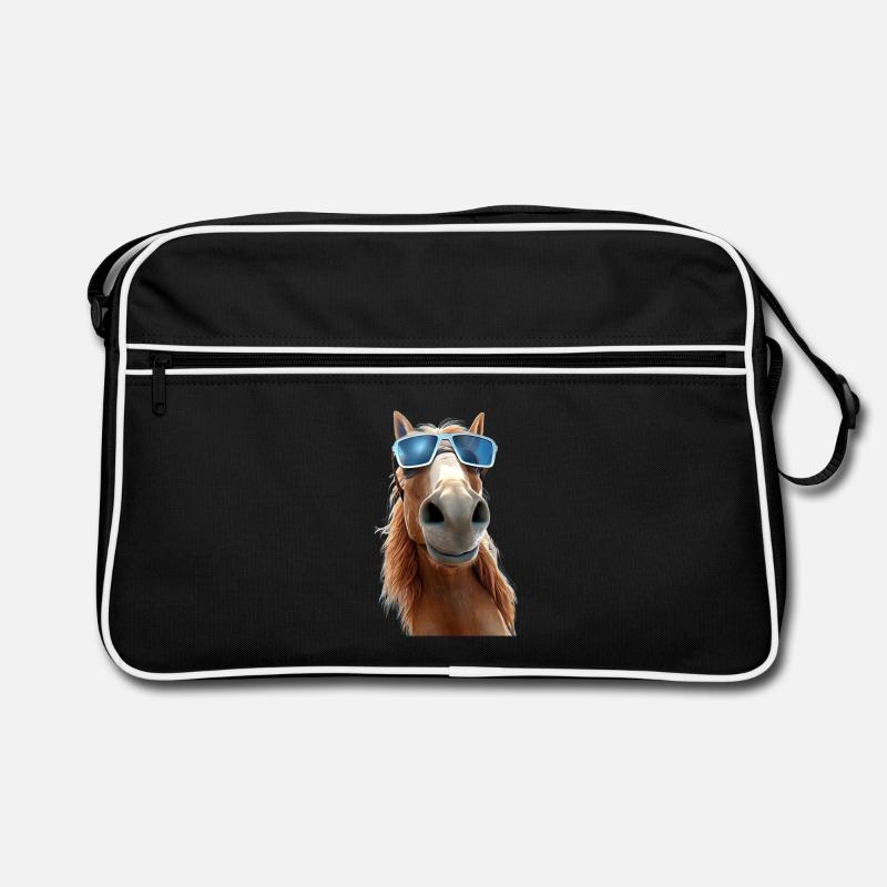 Pferd Pferdemädchen Reiterin Pony Stall Pferde Retro Tasche