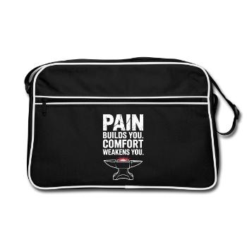 La douleur vous construit le confort Vous affaiblit Votre force mentale - Sac Retro - noir/blanc - Devant