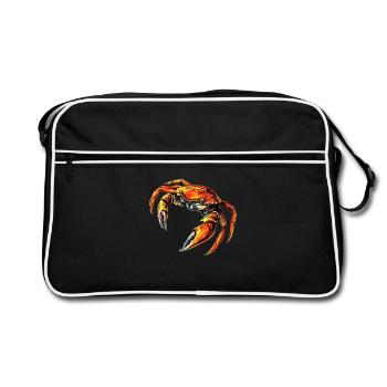 Crabe Crabe Crustacés Crabe Crabe de rivage Écrevisses - Sac Retro - noir/blanc - Devant