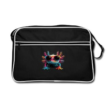 Axolotl Small Newt Tail Tail Cute Axolotl - Retro Bag - black/white - Front