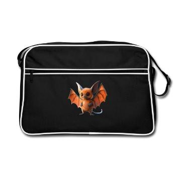 Chauve-souris renard volant vampire chauve-souris mignonne - Sac Retro - noir/blanc - Devant