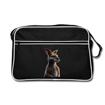 Wallaby Australie Outback Kangourou doux sauvage - Sac Retro - noir/blanc - Devant