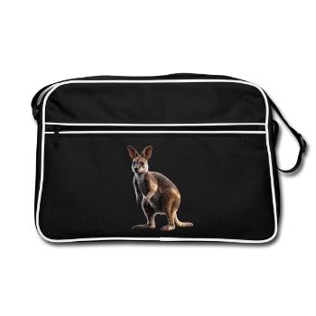 Wallaby Australie Outback Kangourou doux sauvage - Sac Retro - noir/blanc - Devant