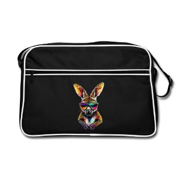 Wallaby Australie Outback Kangourou doux sauvage - Sac Retro - noir/blanc - Devant