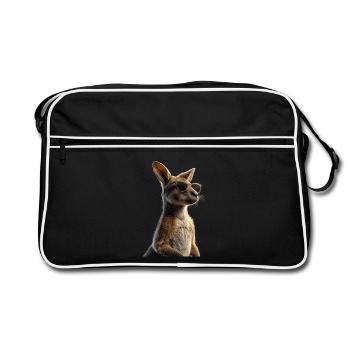 Wallaby Australie Outback Kangourou doux sauvage - Sac Retro - noir/blanc - Devant