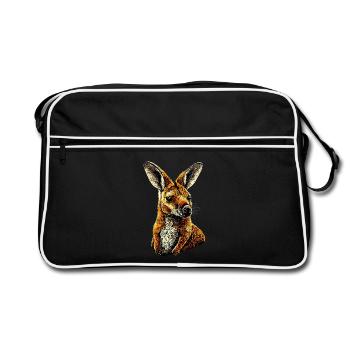 Wallaby Australie Outback Kangourou doux sauvage - Sac Retro - noir/blanc - Devant