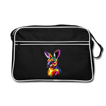 Wallaby Australie Outback Kangourou doux sauvage - Sac Retro - noir/blanc - Devant