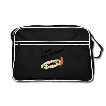 Mes légumes préférés sont Bockwurst 1- Sausage - Sac Retro - noir/blanc - Devant