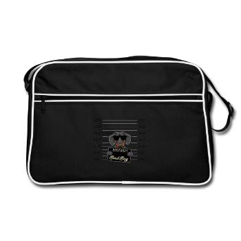 Bad Boy Dachshund or Young Doberman - Evil Dog - Retro Bag - black/white - Front