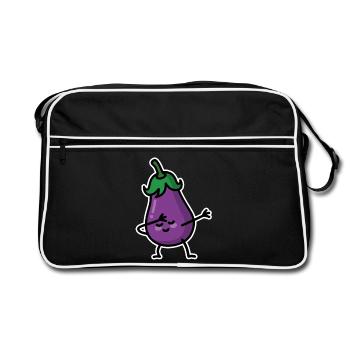 Aubergine eggplant dab dabbing - Sac Retro - noir/blanc - Devant