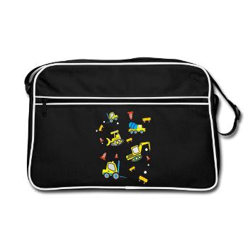 Construction sites Vehicles - Retro Bag - black/white - Front