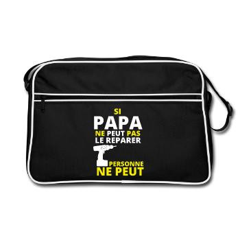 bricoleur, bricoleur, bricolage - Sac Retro - noir/blanc - Devant