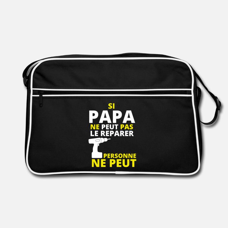 bricoleur, bricoleur, bricolage - Sac Retro - noir/blanc
