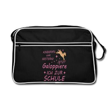 Kindergarten War Gestern - Retro Tasche - Schwarz/Weiß - Vorne