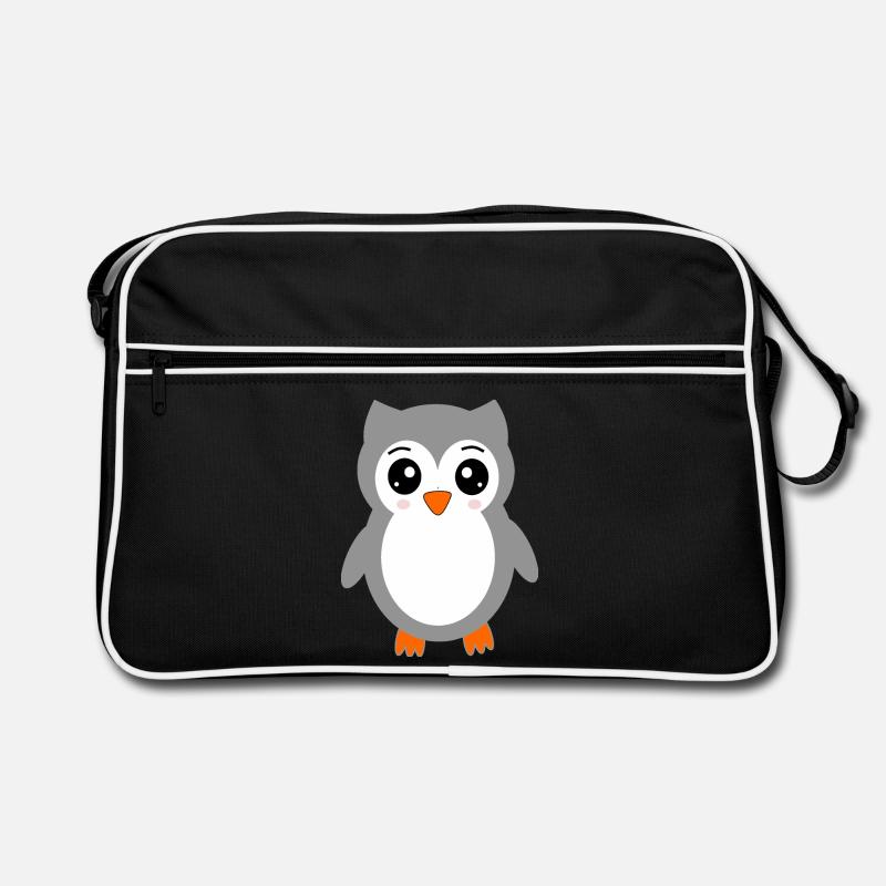 graue Eule Retro Tasche