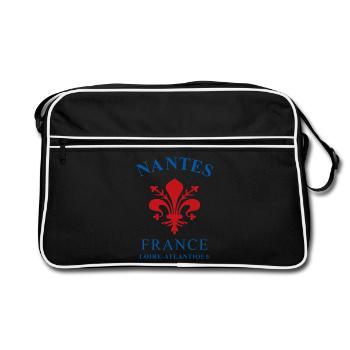 NANTES - Retro Bag - black/white - Front
