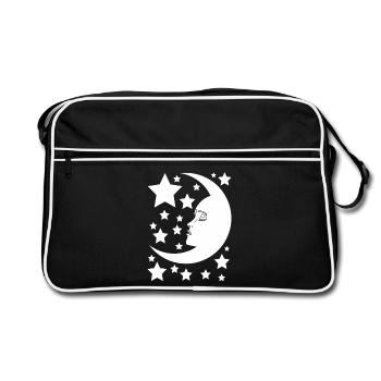 Der weibliche Mond - Retro Tasche - Schwarz/Weiß - Vorne