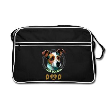 Jack Russell Dad - Retro Tasche - Schwarz/Weiß - Vorne